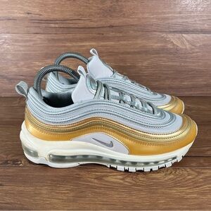 Nike Air Max 97 Silver Gold Athletic Sneakers Women’s Size 7 Shoes